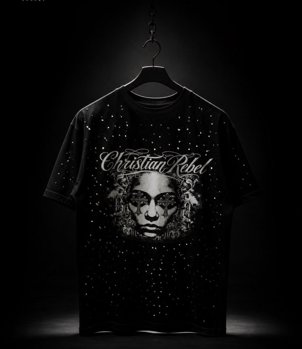 Christian Rebel™ – Rebel Excellence Rhinestone Tee